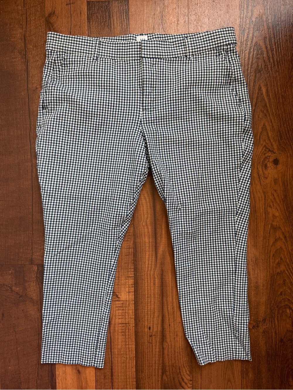 GAP Navy and White Gingham Chino Pants